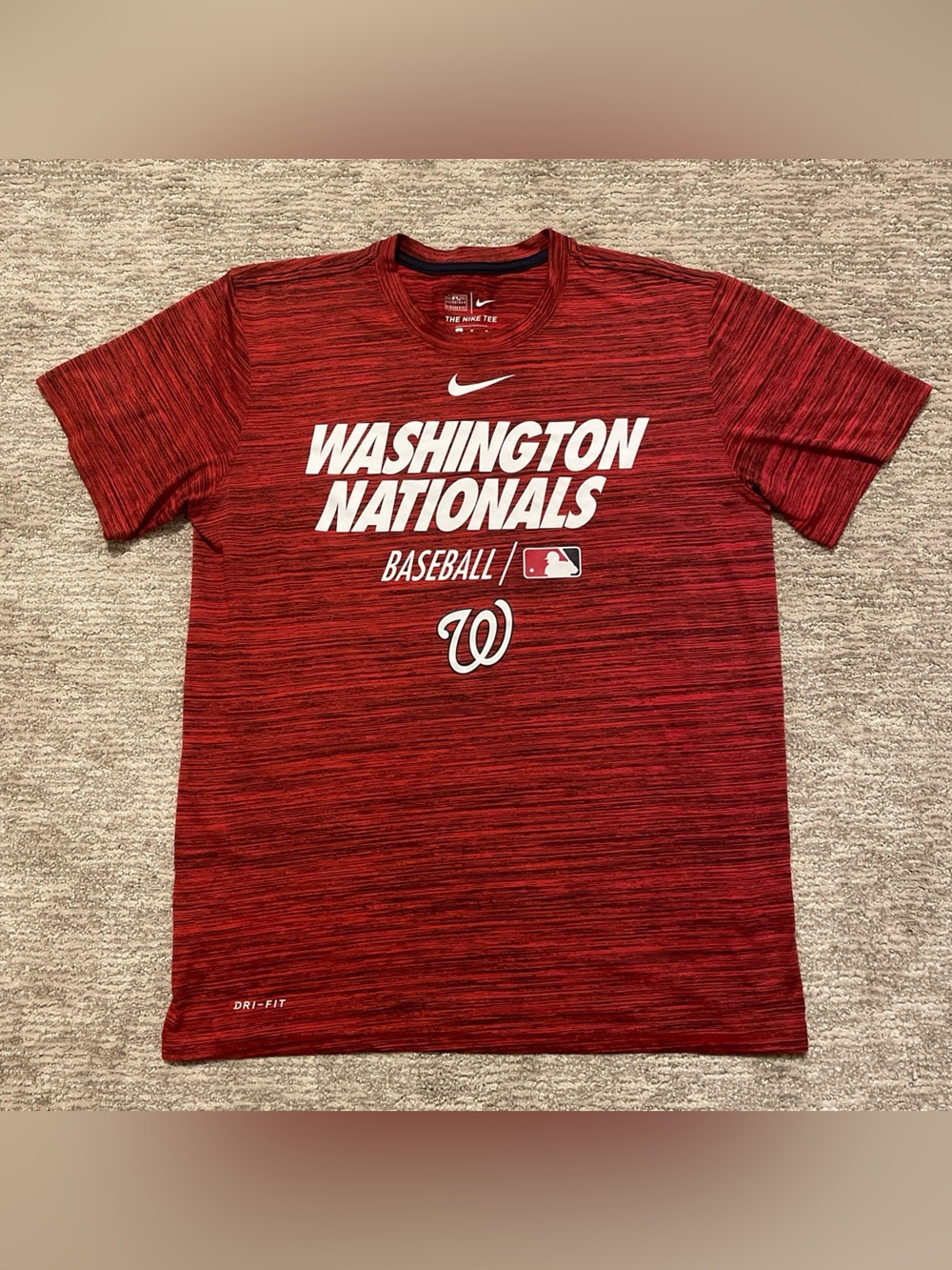 Nike Washington Nationals Red Dri-Fit Short Sleeve Shirt Men's Size Medium MLB